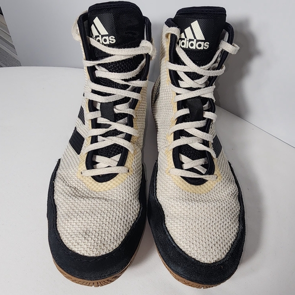 Adidas Men's Tech Fall 2.0 Wrestling‎ Shoe Size 8, Color Chalk White/Black/Gum - Picture 10 of 12